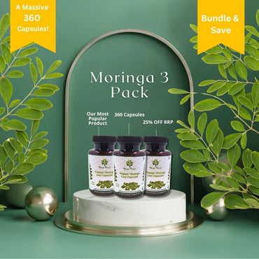 Organic Moringa Capsules 3 Pack - 360 Capsules
